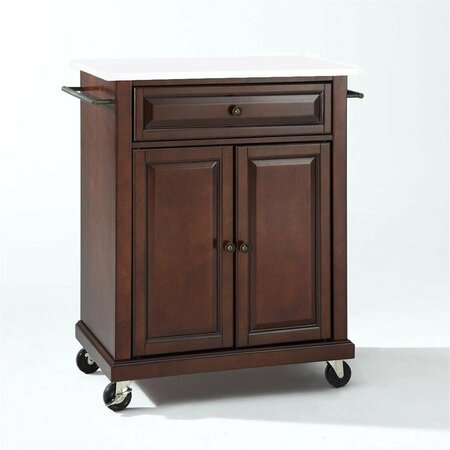 CROSLEY BRANDS Portable Granite Top Kitchen Cart, Mahogany & White KF30020EMA